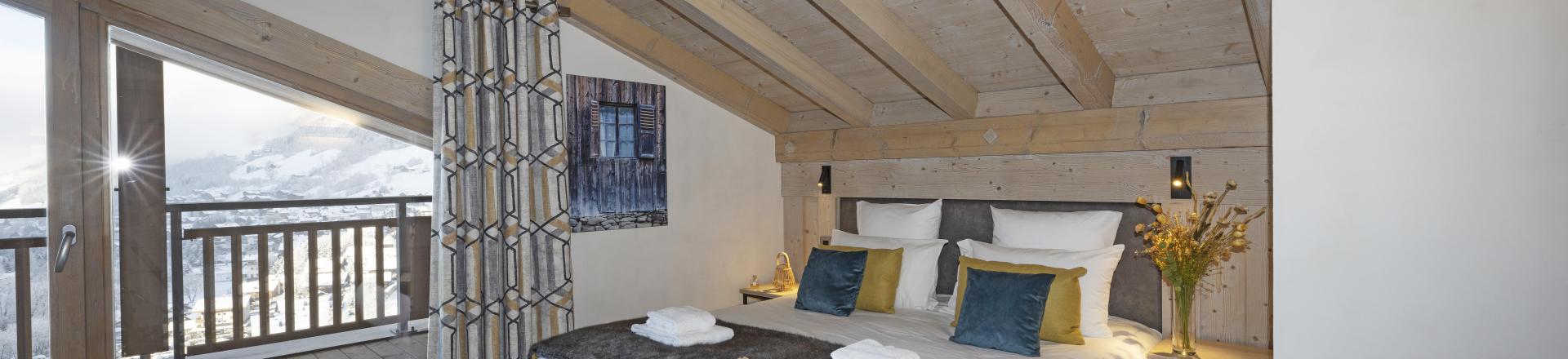 Vacanze in montagna Appartamento su due piani 3 stanze per 6 persone - Résidence les Chalets de Joy - Le Grand Bornand - Camera mansardata