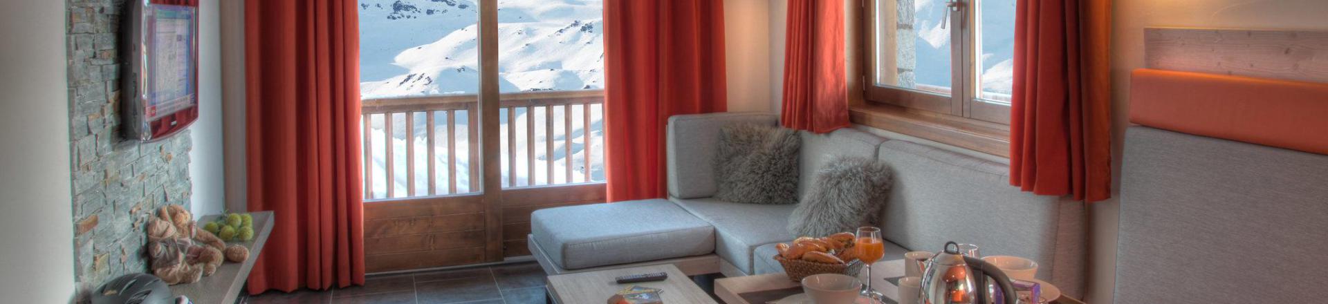 Urlaub in den Bergen 3-Zimmer-Appartment für 4 Personen - Résidence Montana Plein Sud - Val Thorens - Wohnzimmer