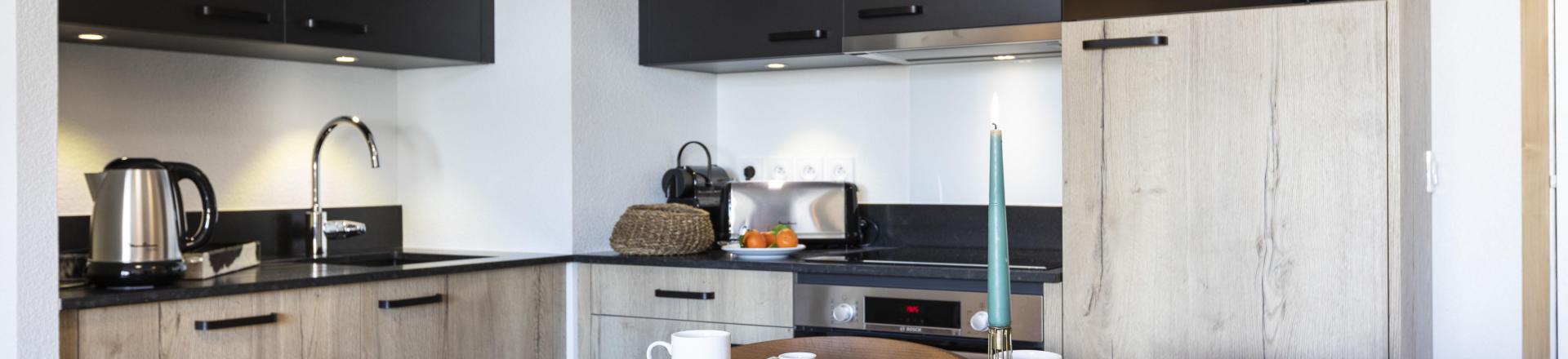 Vacances en montagne Appartement 2 pièces cabine 6 personnes - Résidence Neige et Soleil - Les 2 Alpes - Cuisine