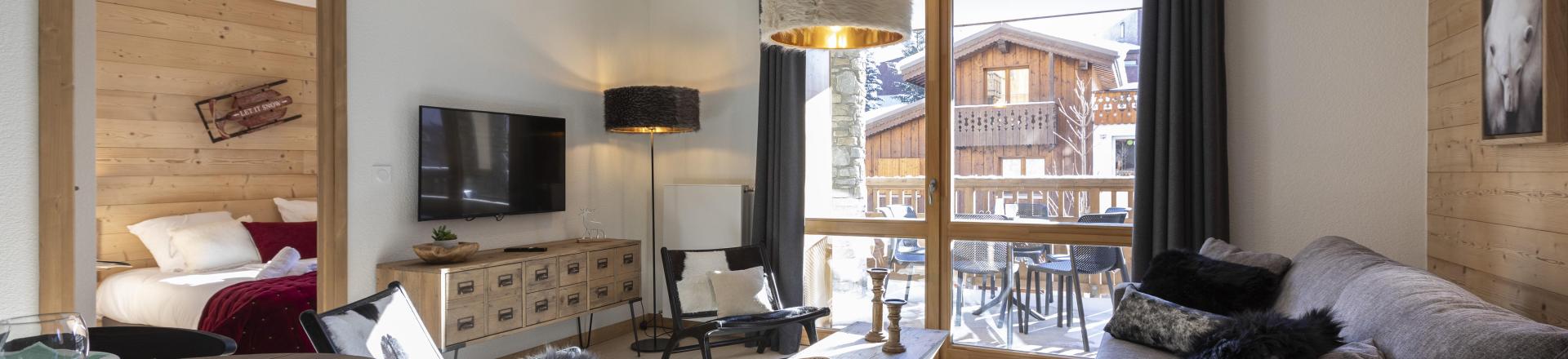 Vakantie in de bergen Appartement 5 kamers 10 personen - Résidence Neige et Soleil - Les 2 Alpes - Woonkamer
