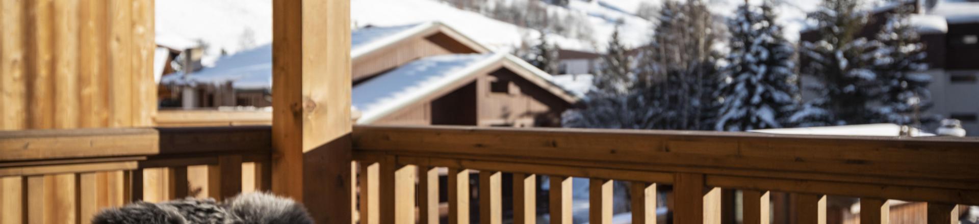 Urlaub in den Bergen 3-Zimmer-Holzhütte für 8 Personen - Résidence Terresens Neige et Soleil - Les 2 Alpes - Balkon