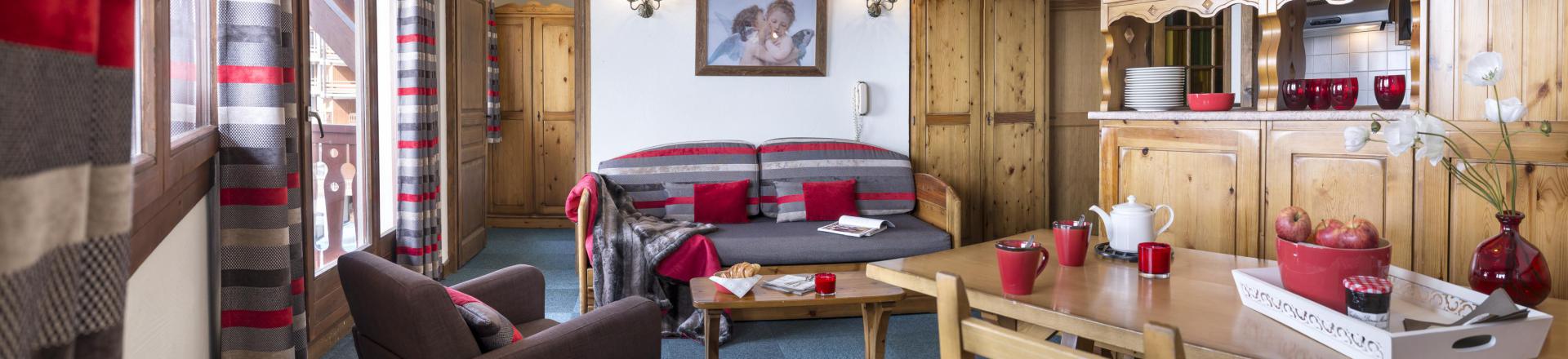 Vacanze in montagna Appartamento 3 stanze con cabina per 6 persone (Bâtiment Soleil) - Résidence Village Montana - Val Thorens - Soggiorno