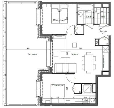 Vacaciones en montaña Apartamento 3 piezas para 6 personas (AKAA02) - AKASHA A - Les Saisies - Plano