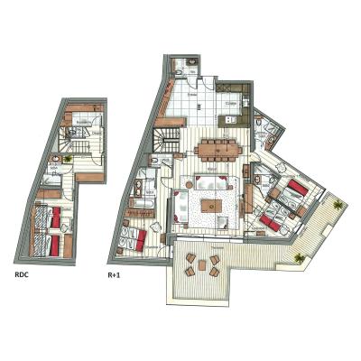 Urlaub in den Bergen 5 Zimmer Maisonettewohnung für 10-12 Personen (04) - Alaska Lodge - Val d'Isère - Plan