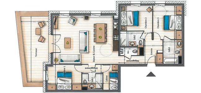 Vacances en montagne Appartement 4 pièces cabine 6-8 personnes (B103) - Annapurna - Les Gets - Plan