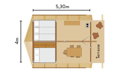 Urlaub in den Bergen 3-Zimmer-Zelt für 5 Personen (Canadienne) - Camping Bozel en Vanoise  - Bozel - Plan