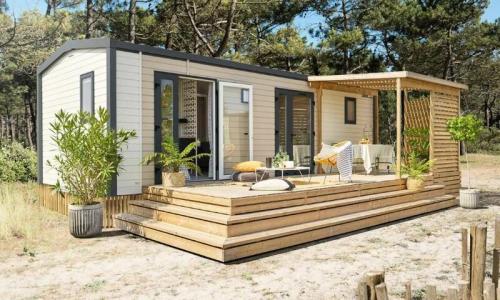 Urlaub in den Bergen 3-Zimmer-Mobilheim für 4 Personen (29m²) - Camping Le Colporteur - Le Bourg-d'Oisans - Draußen im Sommer