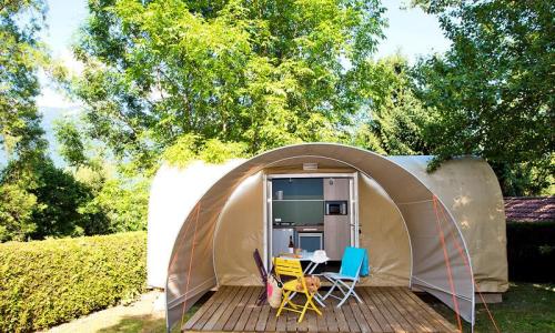 Wakacje w górach Mobil-home 3 pokojowy dla 4 osób (16m²) - Camping Les Fontaines - Lathuile - Na zewnątrz latem