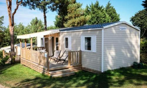 Wakacje w górach Mobil-home 5 pokojowy dla 10 osób (37m²) - Camping les Relarguiers - Beauvezer - Na zewnątrz latem