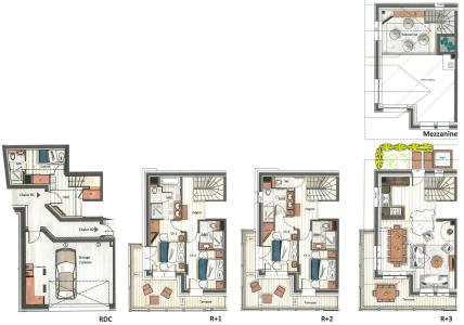 Holiday in mountain resort 6 room semi-detached chalet 8-10 people (Allnatt) - Canyon Lodge - Courchevel - Plan