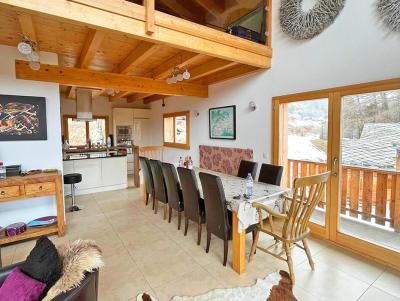 Vakantie in de bergen Chalet Chaud - La Tzoumaz - Woonkamer