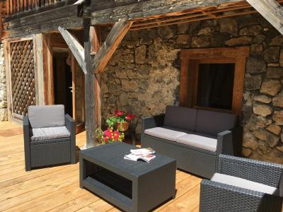 Urlaub in den Bergen 4-Zimmer-Holzhütte für 6 Personen - Chalet Coeur de neige - Le Grand Bornand - Terrasse