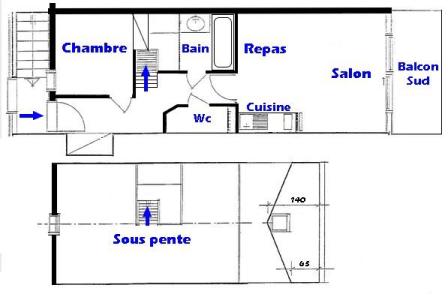 Каникулы в горах Апартаменты 2 комнат с мезонином 6 чел. (116) - Chalet Cristal 1 - Les Saisies - квартира