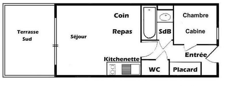 Urlaub in den Bergen Studio Kabine für 4 Personen (303) - Chalet Cristal 3 - Les Saisies - Plan