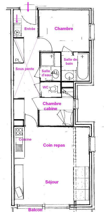 Каникулы в горах Апартаменты 3 комнат кабин 6 чел. (615) - Chalet Cristal 6 - Les Saisies