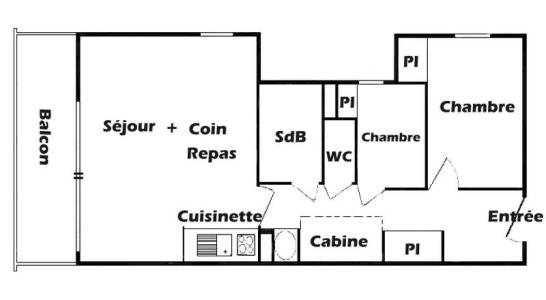 Vakantie in de bergen Appartement 3 kamers 6 personen (610) - Chalet Cristal 6 - Les Saisies - Verblijf
