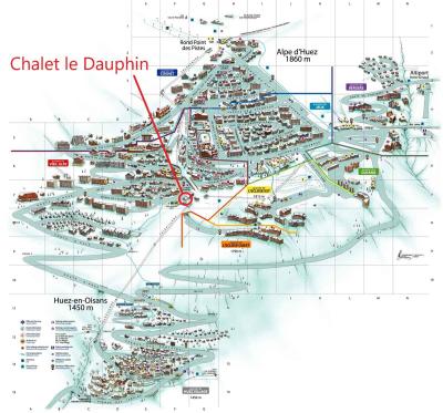 Vakantie in de bergen Chalet 9 kamers 15 personen - Chalet Dauphin - Alpe d'Huez - Kaart