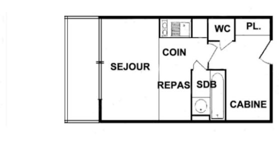 Каникулы в горах Квартира студия со спальней для 4 чел. (209) - Chalet du Lac 2 - Les Saisies - квартира