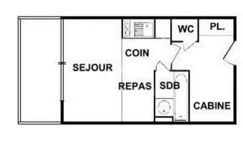 Wakacje w górach Studio 4 osoby (308) - Chalet du Lac 3 - Les Saisies - Plan