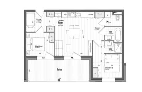 Каникулы в горах Апартаменты 3 комнат кабин 6 чел. (21) - Chalet Jorasse 1 A - Les Saisies - план