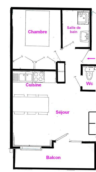 Urlaub in den Bergen 2-Zimmer-Appartment für 4 Personen (3) - Chalet la Rose des Neiges - Les Saisies