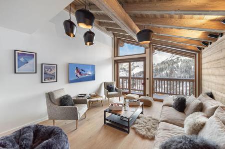 Holiday in mountain resort 6 room semi-detached chalet cabin 10 people - Chalet Marmotte - Méribel-Mottaret - Living room