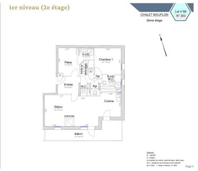 Holiday in mountain resort 4 room duplex apartment 8 people (303) - Chalet Mouflon - Val Thorens - Plan