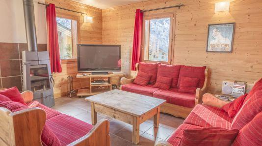 Holiday in mountain resort 7 room duplex semi-detached chalet 14 people - Chalet Saint Marc - Saint Martin de Belleville - Living room