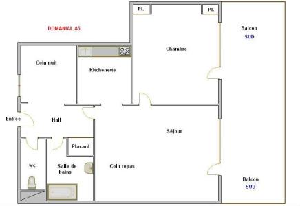 Vakantie in de bergen Appartement 2 kamers bergnis 5 personen (05) - Domanial A - La Clusaz - Kaart