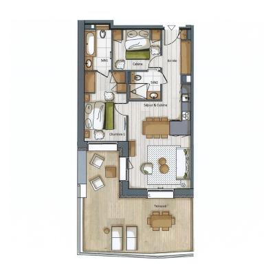 Vacanze in montagna Appartamento 3 stanze per 4 persone (A01) - Falcon - Méribel - Mappa