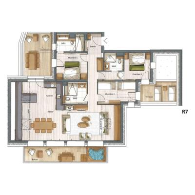 Urlaub in den Bergen 4-Zimmer-Appartment für 8 Personen (C22) - Falcon - Méribel - Plan