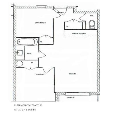 Vacances en montagne Appartement 3 pièces 6 personnes (8) - Hameau des Marmottes - Les Menuires - Plan