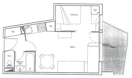 Каникулы в горах Апартаменты 2 комнат 5 чел. (604) - Hôtel de la Falaise - Avoriaz - план