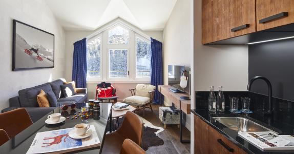 Vacances en montagne Grande Suite Cabine 6 personnes - Hôtel Écrin Blanc - Courchevel - Coin séjour