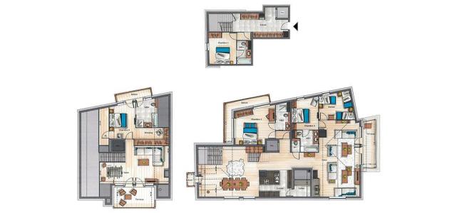 Holiday in mountain resort 6 room apartment 11 people (C19) - Keystone Lodge - Courchevel - Plan