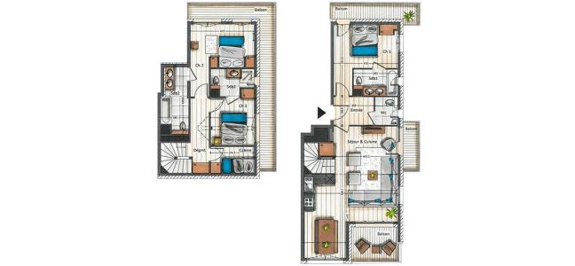 Urlaub in den Bergen Duplex Wohnung 4 Zimmer Kabine 8 Personnen (A32) - La Résidence Aspen Lodge - Courchevel - Plan