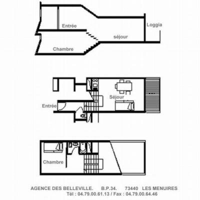 Vacances en montagne Appartement duplex 2 pièces 5 personnes (612) - La Résidence Côte Brune - Les Menuires - Plan