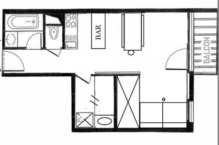 Vacanze in montagna Appartamento 2 stanze con cabina per 4 persone (607) - La Résidence le Villaret - Les Menuires - Mappa