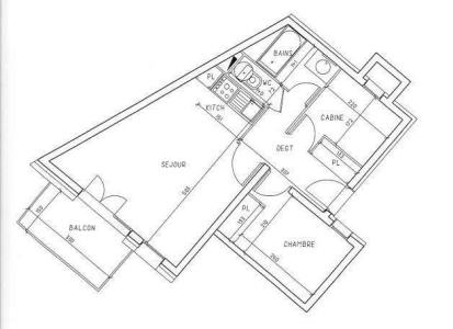 Каникулы в горах Апартаменты 2 комнат кабин 6 чел. (B1) - La Résidence les Balcons d'Olympie - Les Menuires - план