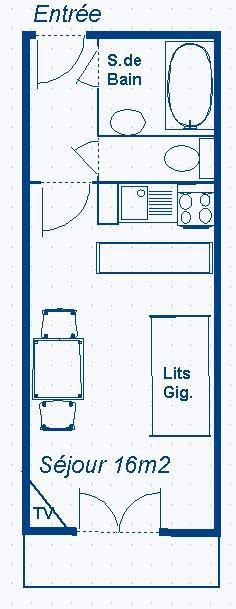 Urlaub in den Bergen Studio für 2 Personen (65) - La Résidence les Sétives - Aussois - Plan