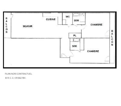 Vacaciones en montaña Apartamento 3 piezas para 6 personas (201) - La Résidence Peclet - Les Menuires - Plano