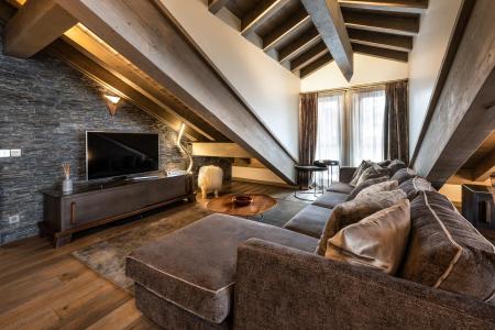 Vakantie in de bergen Appartement duplex 5 kamers 8 personen (Paragon) - Le C - Courchevel - Woonkamer