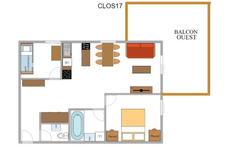 Каникулы в горах Апартаменты 3 комнат 6 чел. (17) - Le Clos d'Aussois - Aussois - план