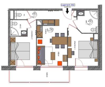 Vacances en montagne appartement 3 pièces 5 personnes PMR - Le Roc Noir - La Rosière - Plan