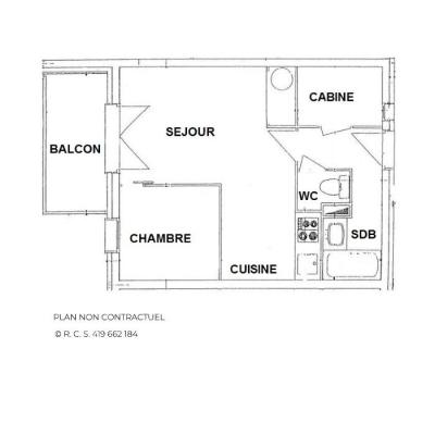 Vacances en montagne Appartement 2 pièces cabine 4 personnes (13) - Les Balcons d'Olympie - Les Menuires - Plan