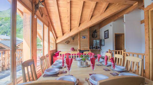 Holiday in mountain resort 7 room duplex chalet 12 people (Katerina) - Les Chalets de Bettaix - Les Menuires - Dining area
