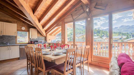 Holiday in mountain resort 7 room duplex chalet 12 people (Katerina) - Les Chalets de Bettaix - Les Menuires - Table