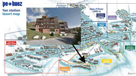 Holiday in mountain resort Studio mezzanine 4 people (504) - Les Horizons d'Huez - Alpe d'Huez - Plan
