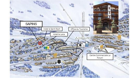 Holiday in mountain resort Les Sapins - Courchevel - Plan