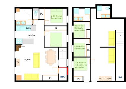 Vacances en montagne Maison duplex 6 pièces 16 personnes (01) - Maison Matisse Verel - Aussois - Plan